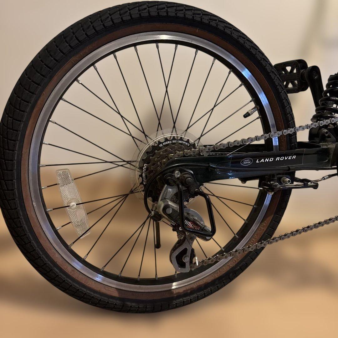 ランドローバー 自転車 ミニチャ チャリンコ ダークグリーン 泥除けLED