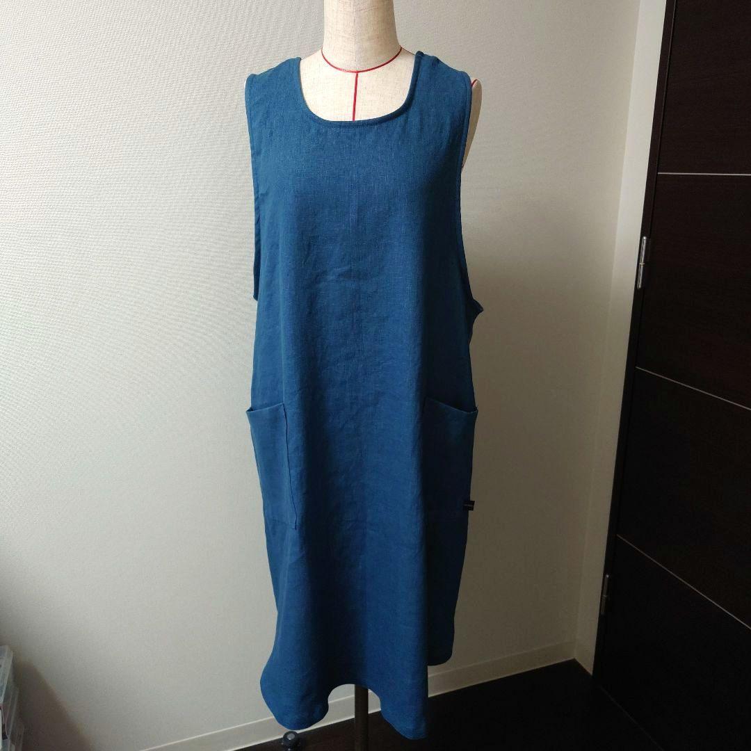 バッククロスエプロン*リネン*麻100%*