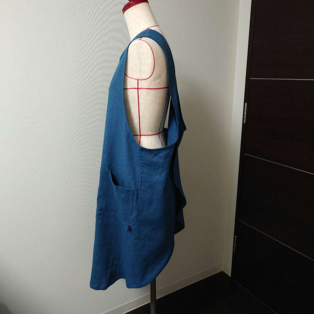 バッククロスエプロン*リネン*麻100%*