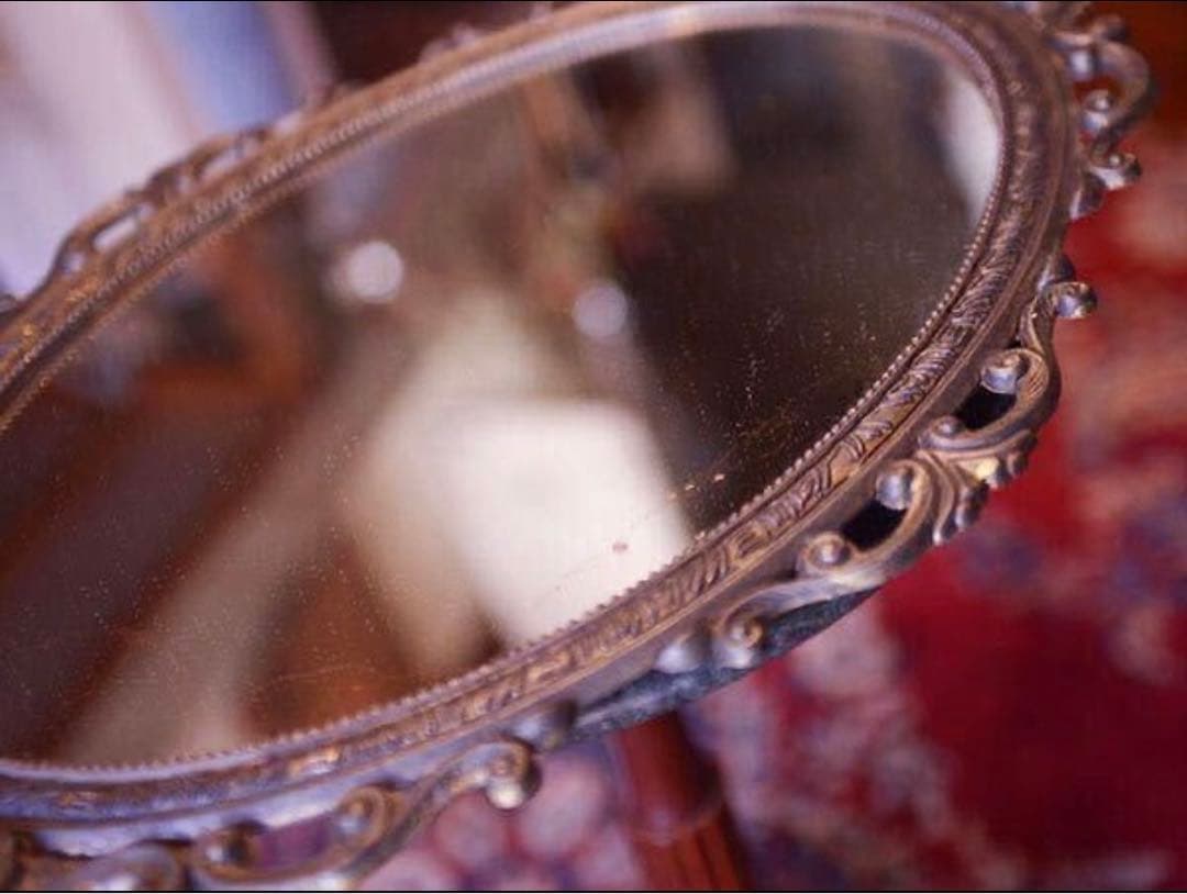 【超豪華】イタリア製 アンティーク ウォール ミラー オーバル型 鏡