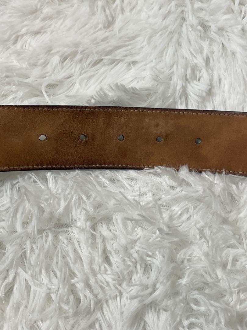 GUCCI GGキャンバス ベルト シルバー金具　 レザー×キャンバス