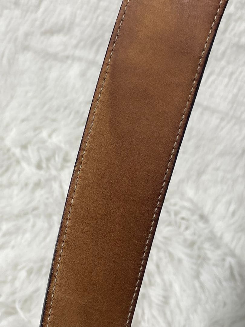 GUCCI GGキャンバス ベルト シルバー金具　 レザー×キャンバス