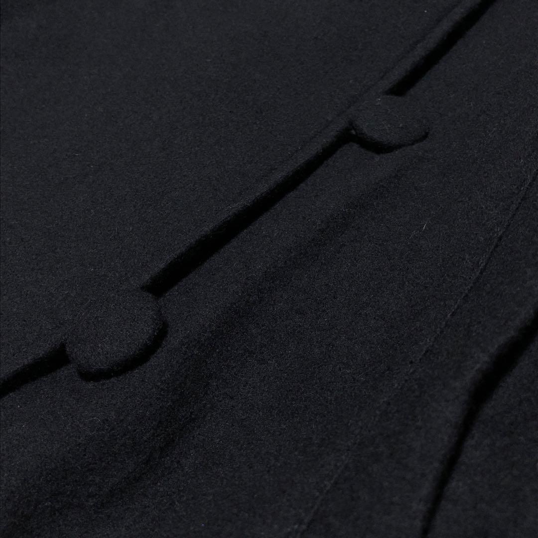 極美品　センソユニコ　チェスターコート　ケーブルニット　ロング丈　ウール　黒