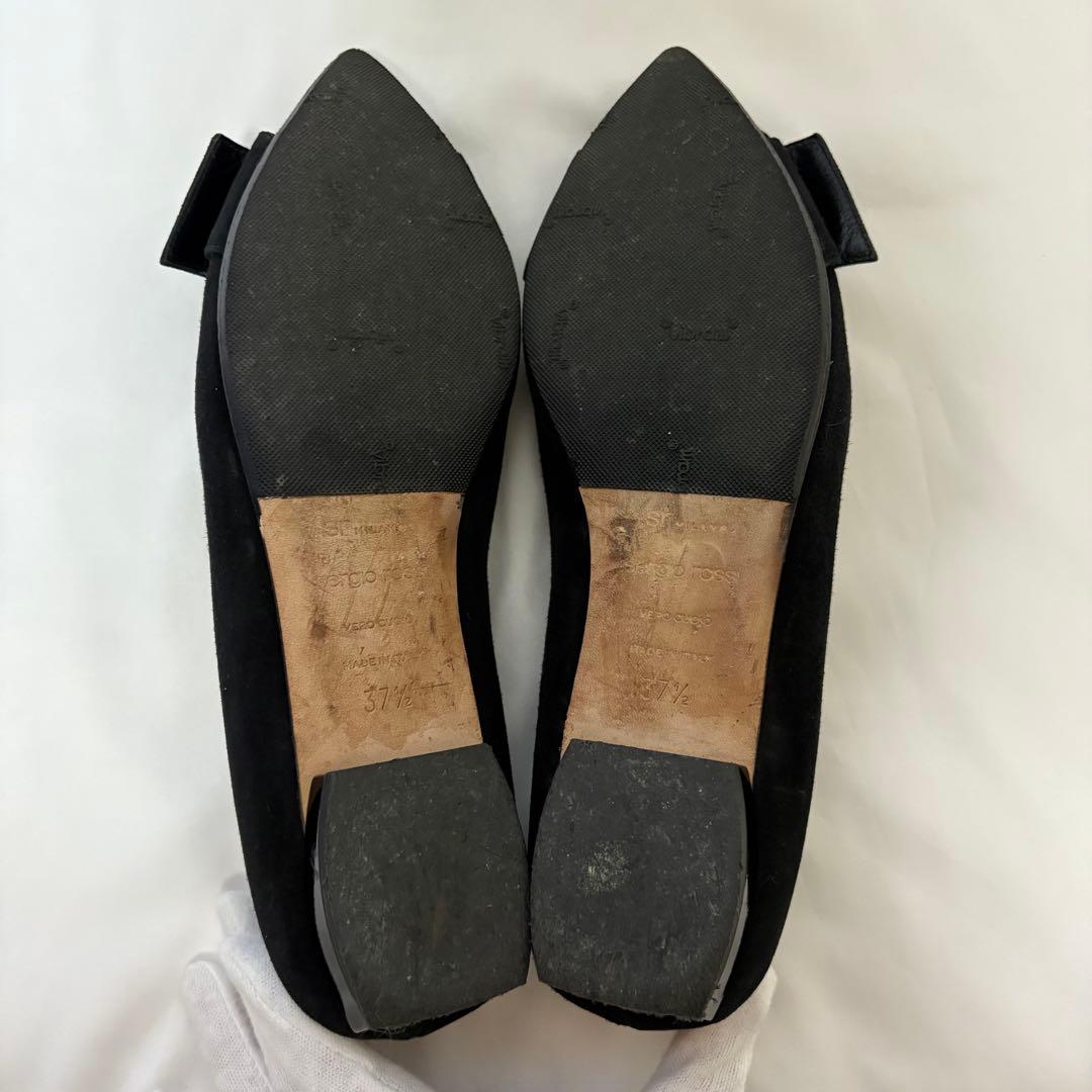 セルジオロッシ ブラック スエード パンプス バックル MILANO MIA