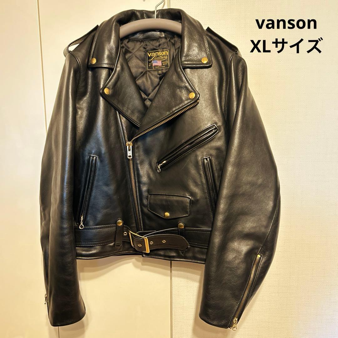 vanson レザーライダースジャケット 42（XL）
