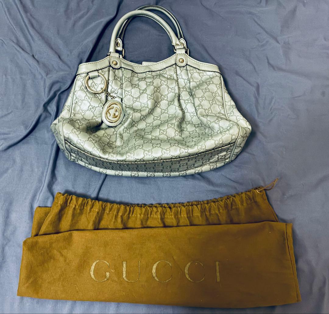 K*D様 GUCCI シルバー トートバッグ 保存袋付き