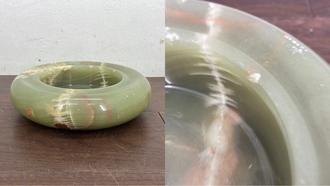 EEK13 グリーンオニキス 大理石 天然石 喫煙グッズ 灰皿 小物入 ライター