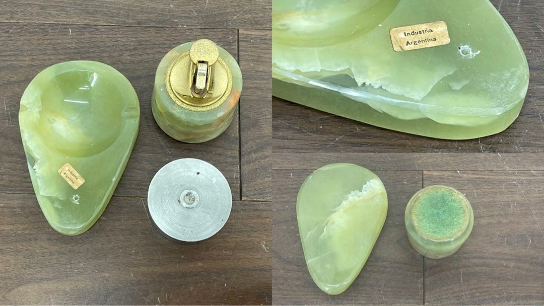 EEK13 グリーンオニキス 大理石 天然石 喫煙グッズ 灰皿 小物入 ライター