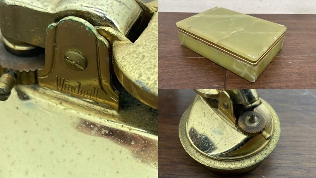 EEK13 グリーンオニキス 大理石 天然石 喫煙グッズ 灰皿 小物入 ライター