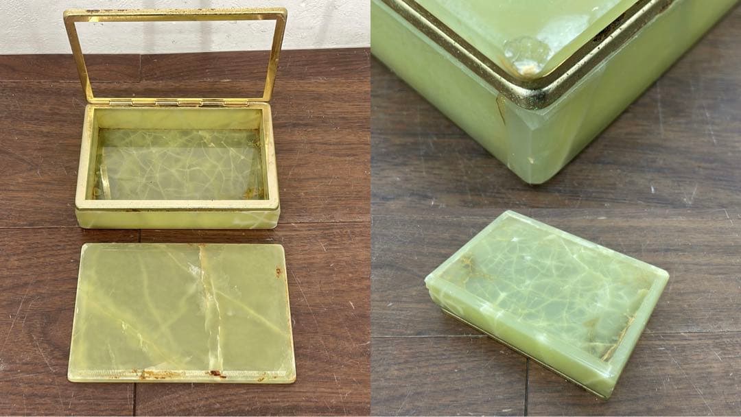EEK13 グリーンオニキス 大理石 天然石 喫煙グッズ 灰皿 小物入 ライター