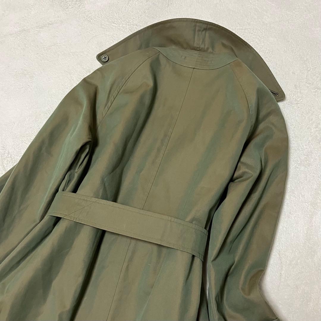 [美品]バーバリー　ステンカラーコート　玉蟲　ロング　裏ノバチェック　ベルト　￼