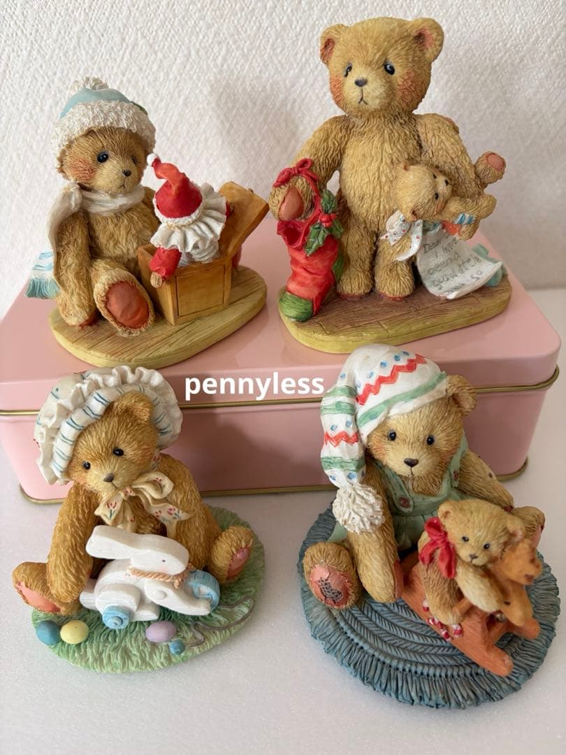 Cherished Teddies チェリッシュドテディ陶器クマの置物4体セット