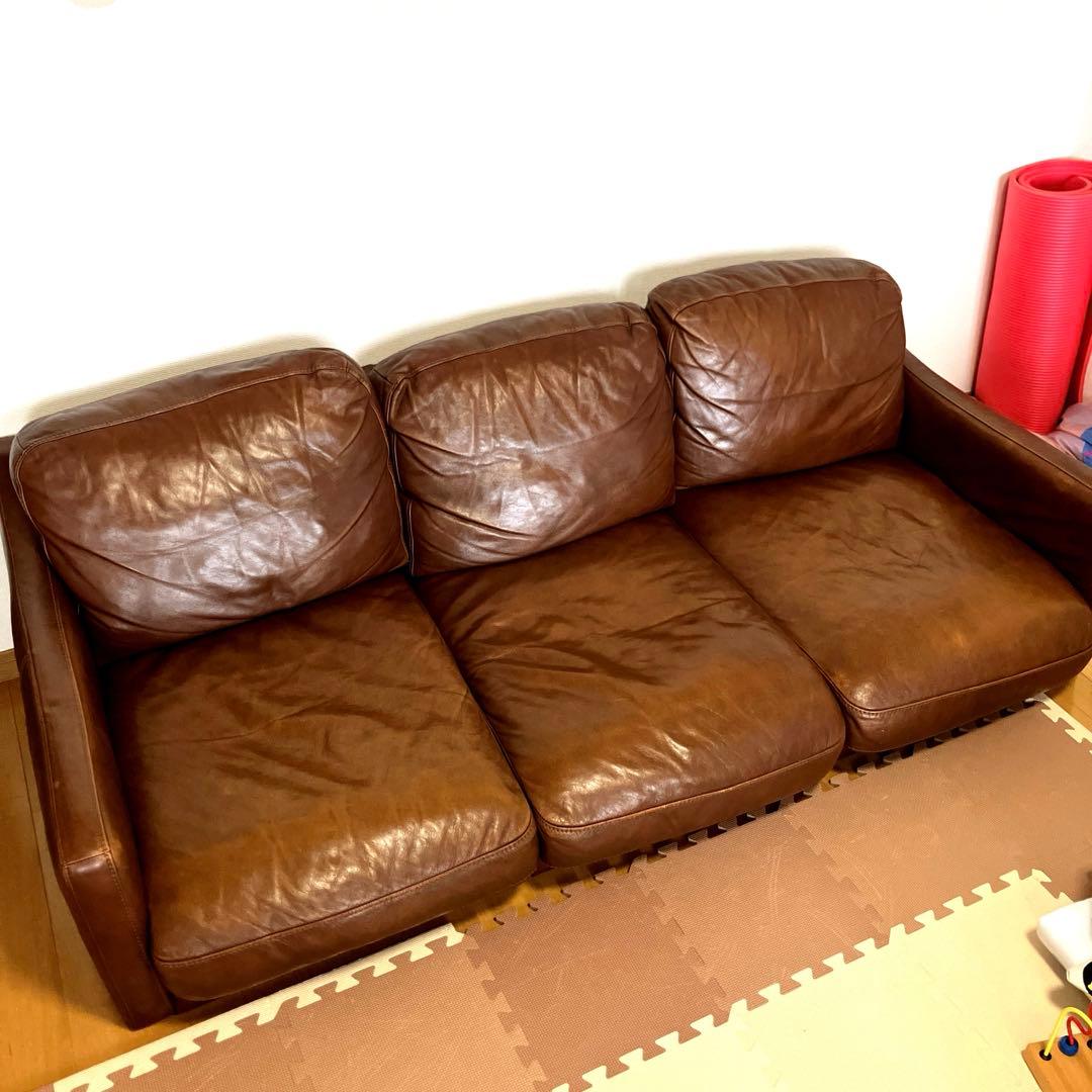 i*︎様 ブラウン レザー 2人掛けソファ