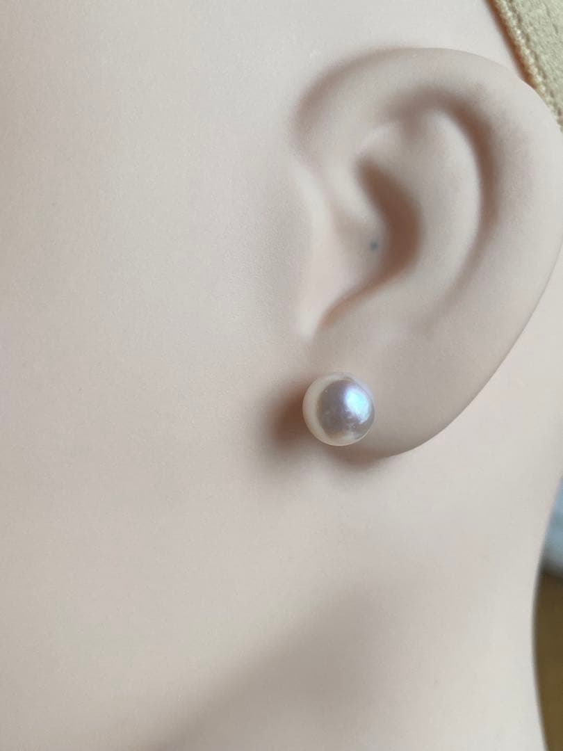 1940 美品❣️花珠から天女級のテリ❣️K18❣️あこや真珠7.5-8mm ピアス