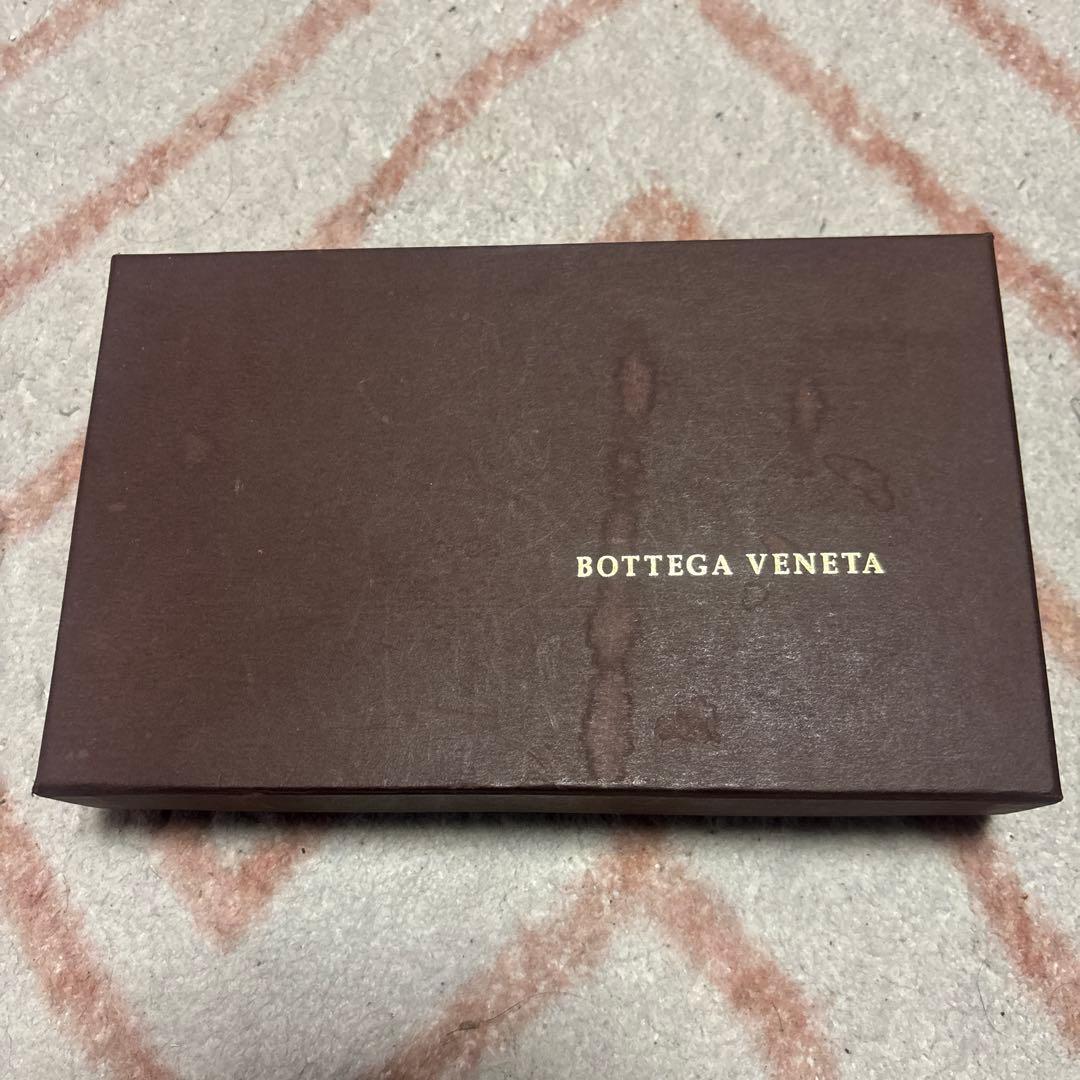 グレー レザー 編み込み ボッテガ長財布