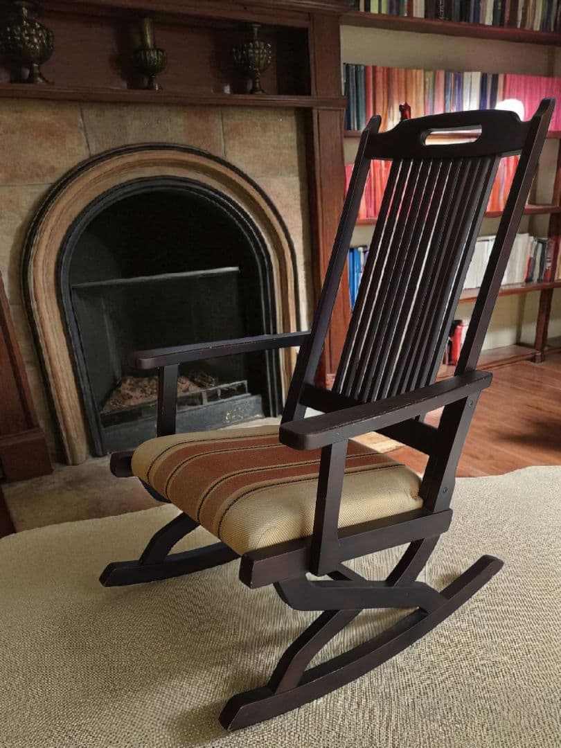 【飛騨家具】ダークブラウン ロッキングチェア アンティーク家具　レトロ