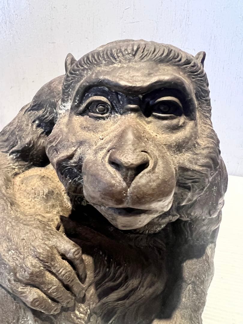 希少品　美術品 銅製 ブロンズ 細密 猿 置物