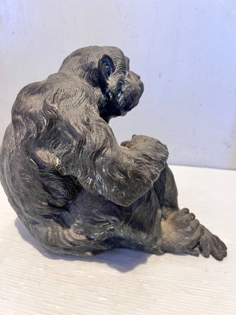 希少品　美術品 銅製 ブロンズ 細密 猿 置物