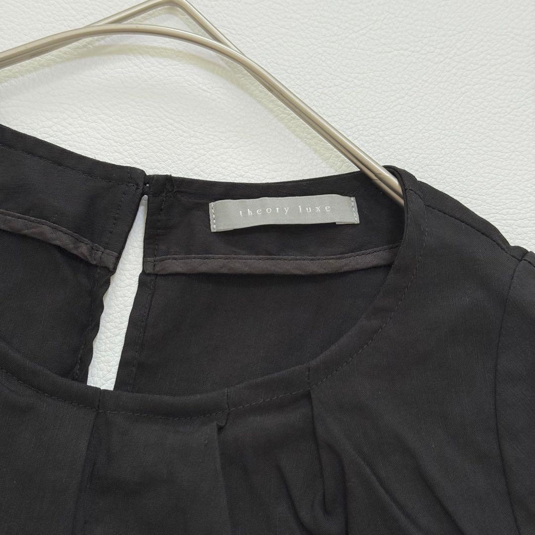 極美品✨ 2024 セオリーリュクス リネン混ブラウス　現行タグ 38 黒