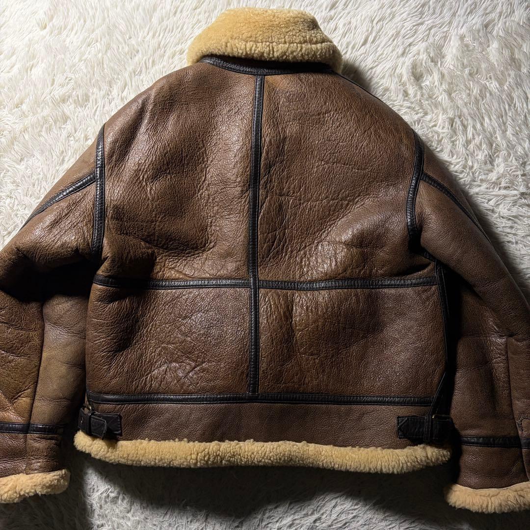 【雰囲気抜群】VINTAGE B-3 羊革　ムートン　ブラウン　韓国製　M