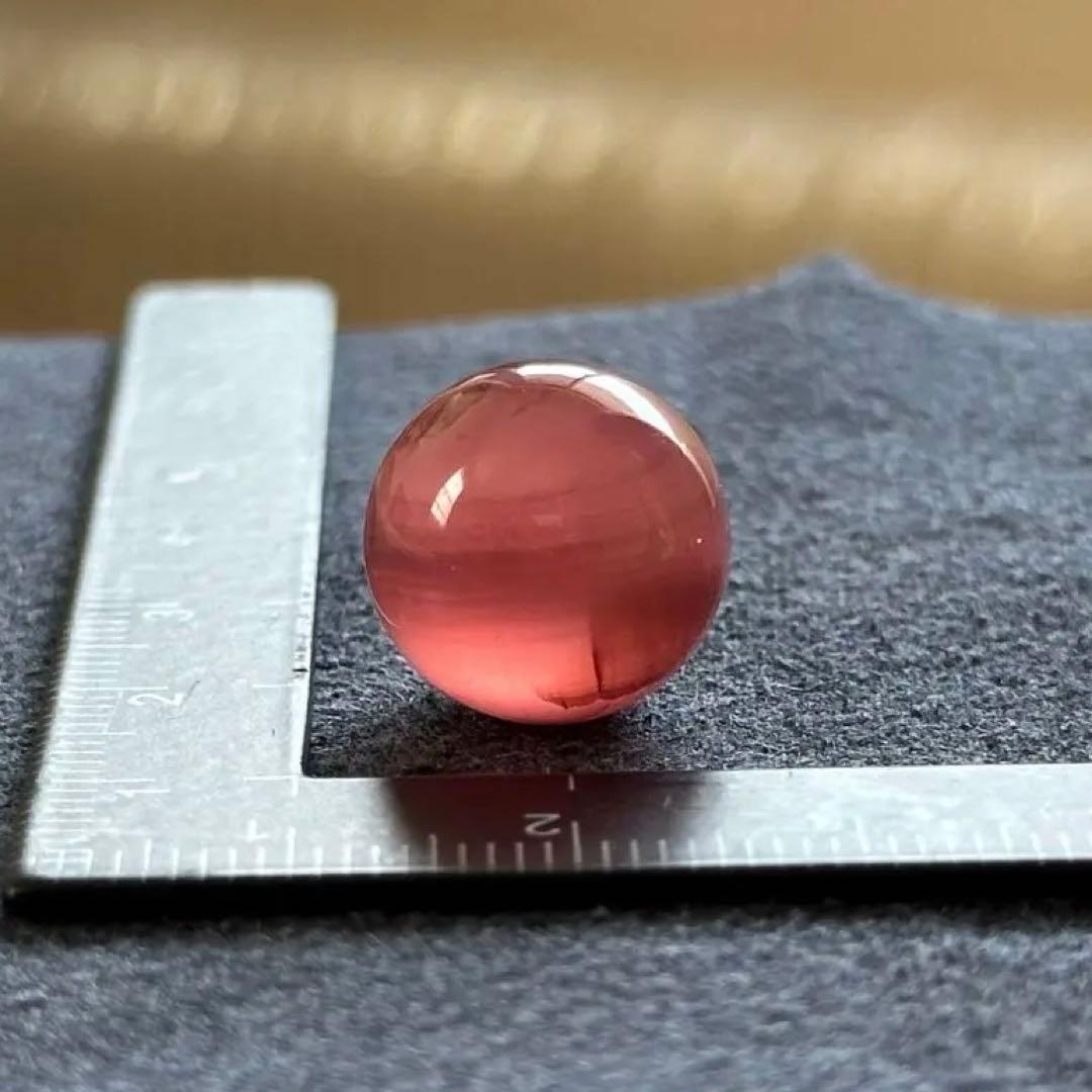 北海道稲倉石鉱山産 菱マンガン鉱 ロードクロサイト 14mm丸玉ビーズ #8