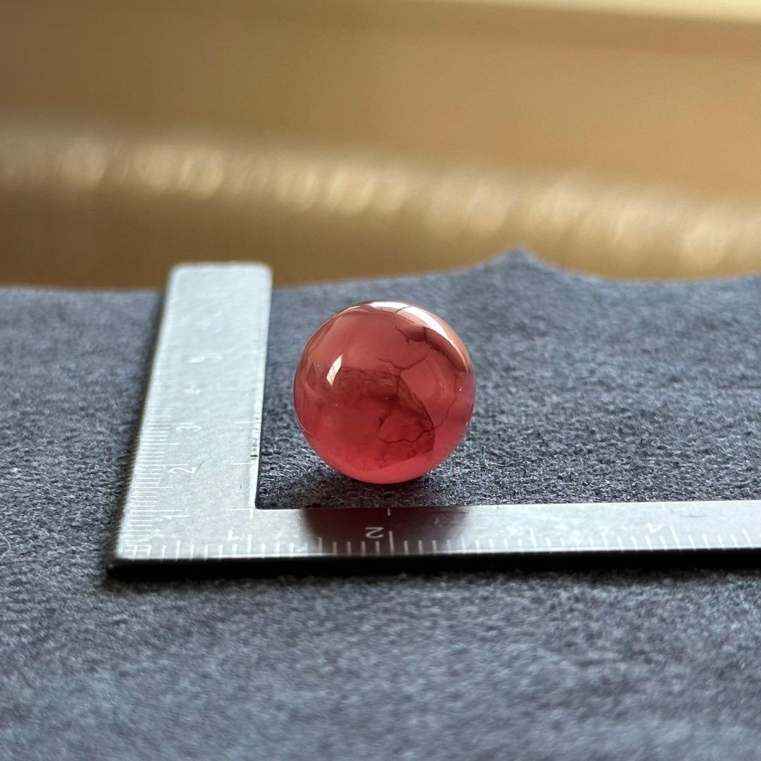 北海道稲倉石鉱山産 菱マンガン鉱 ロードクロサイト 14mm丸玉ビーズ #8