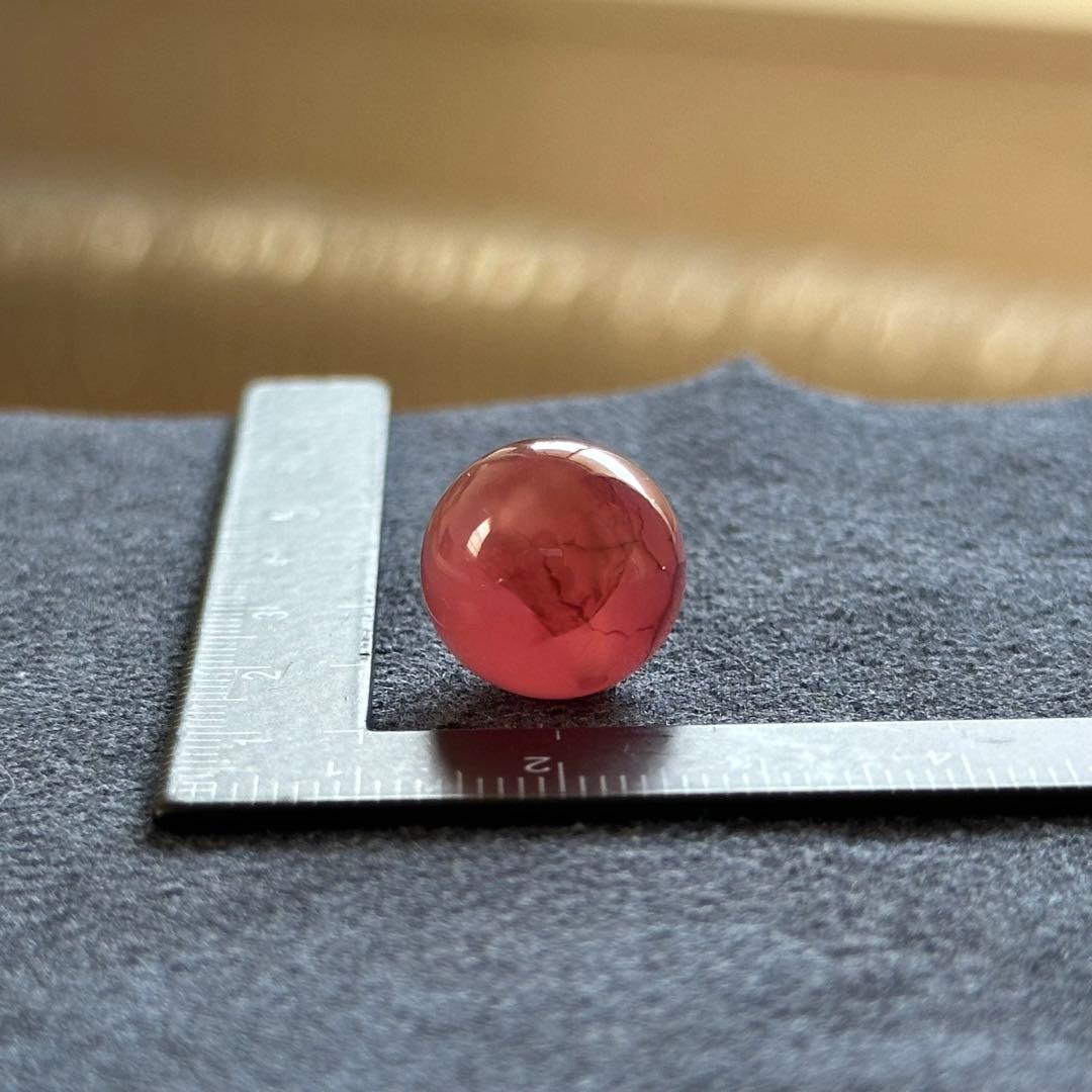 北海道稲倉石鉱山産 菱マンガン鉱 ロードクロサイト 14mm丸玉ビーズ #8