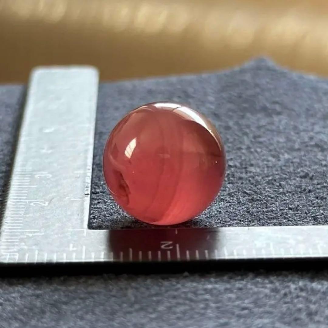 北海道稲倉石鉱山産 菱マンガン鉱 ロードクロサイト 14mm丸玉ビーズ #8