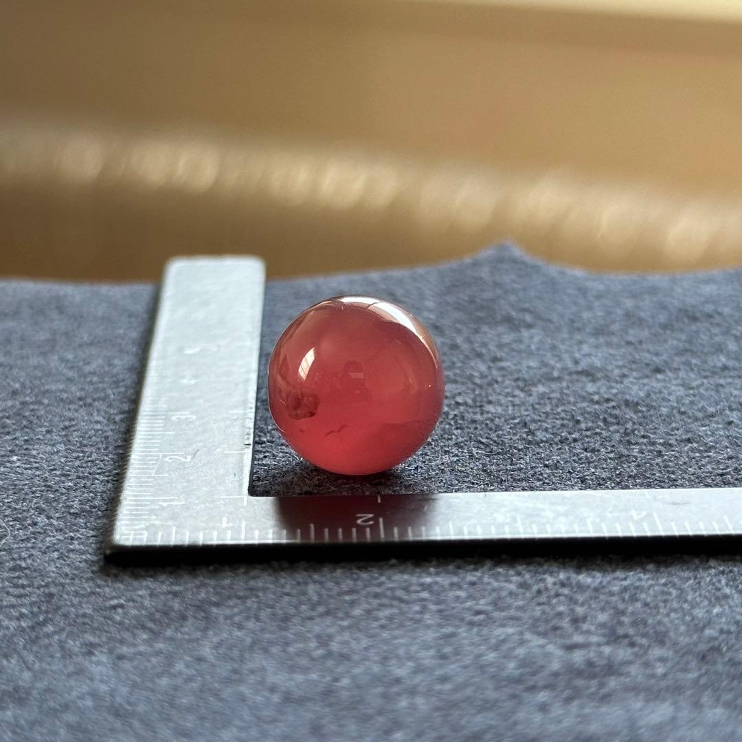 北海道稲倉石鉱山産 菱マンガン鉱 ロードクロサイト 14mm丸玉ビーズ #8