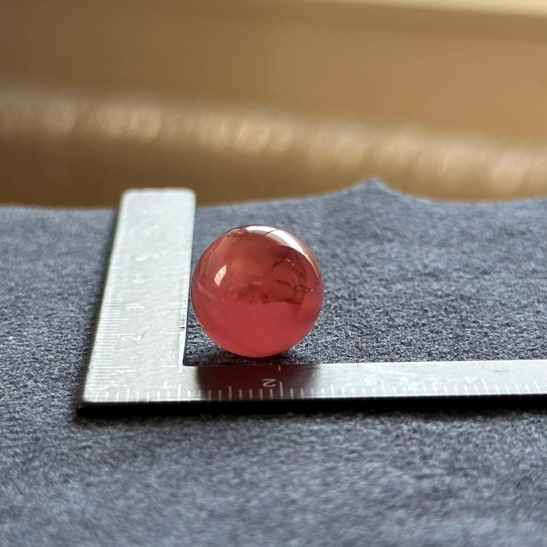 北海道稲倉石鉱山産 菱マンガン鉱 ロードクロサイト 14mm丸玉ビーズ #8