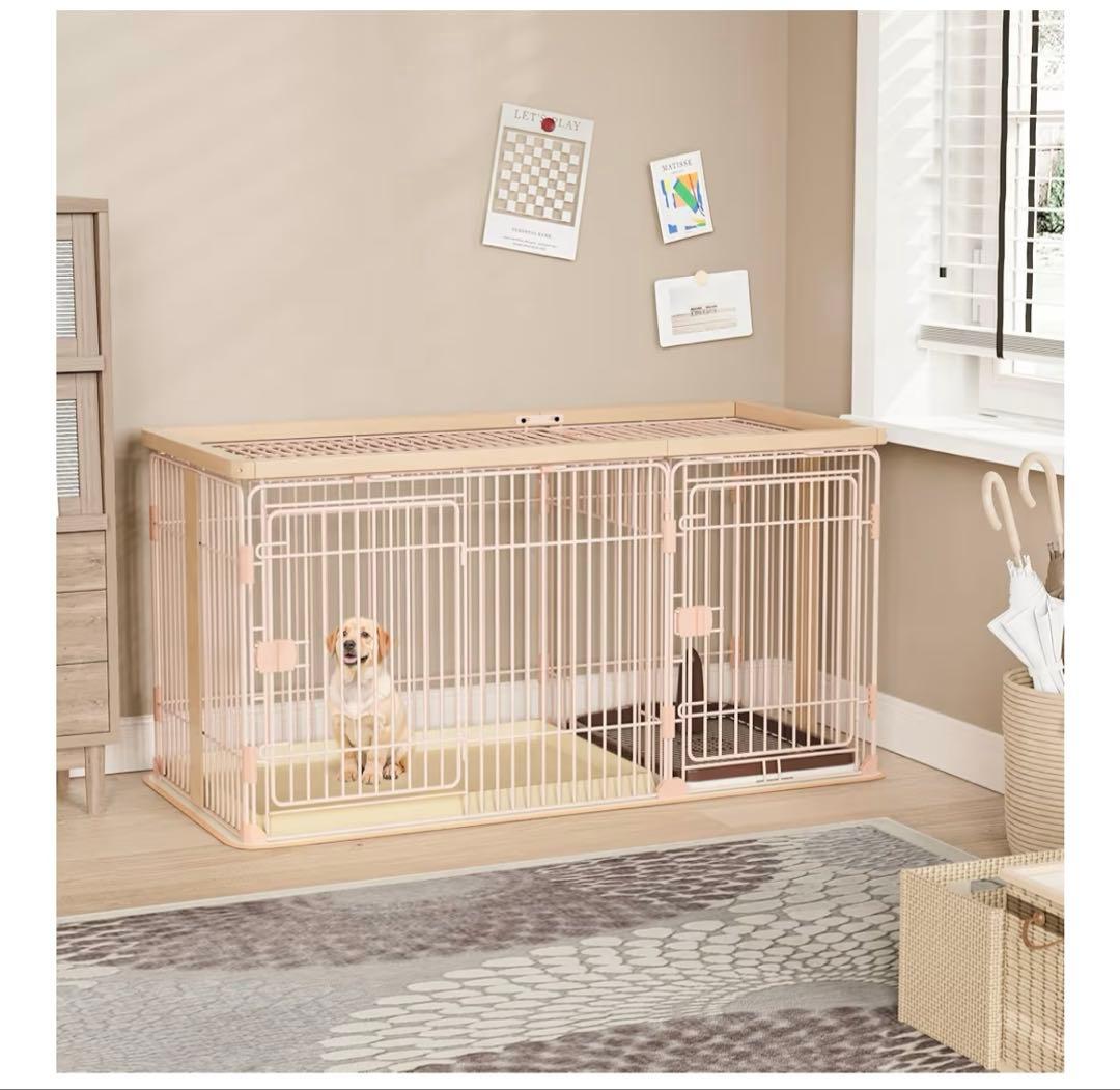 ペットサークル　ケージ　仕切りあり　屋根付き