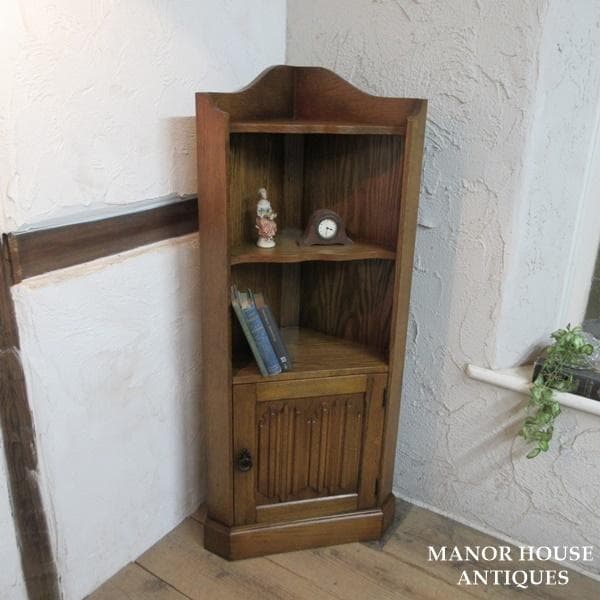 イギリス アンティーク 家具 コーナーキャビネット オープンラック 6081e