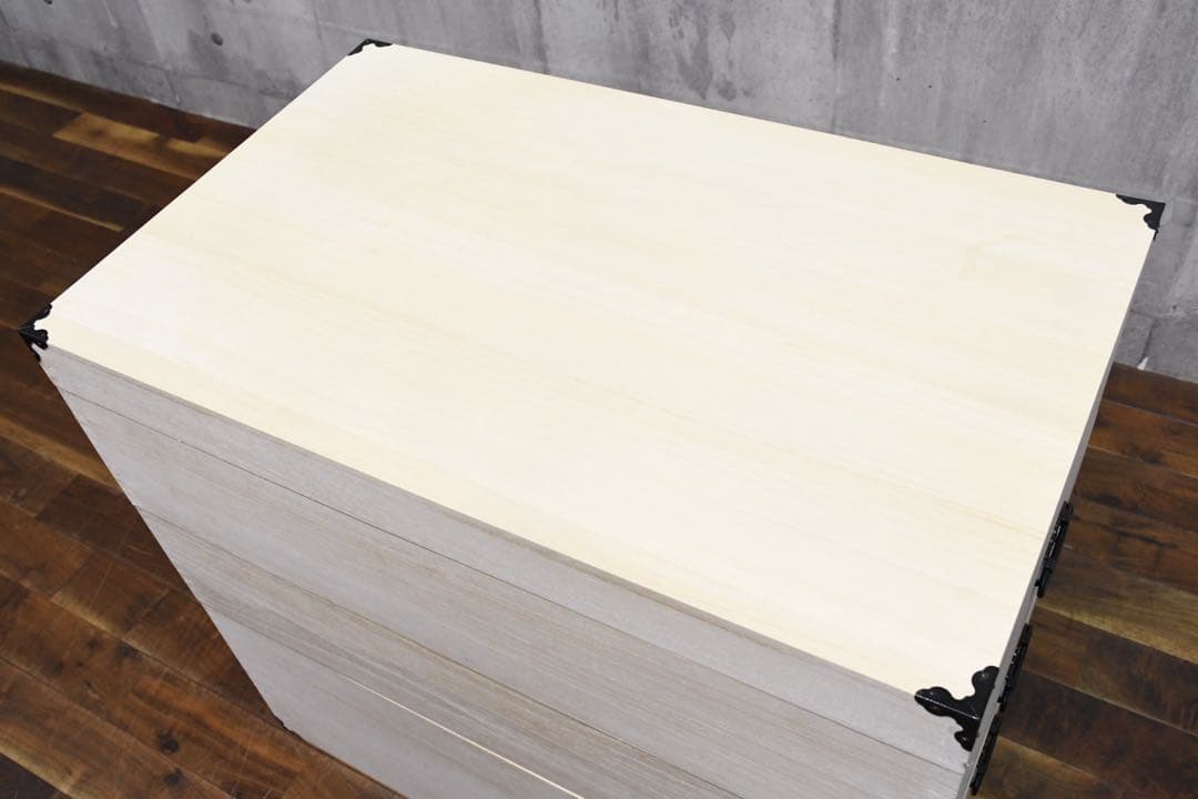 EGK5 未使用保管品 総桐 収納ケース 3段 キャスター付き 押入れ収納