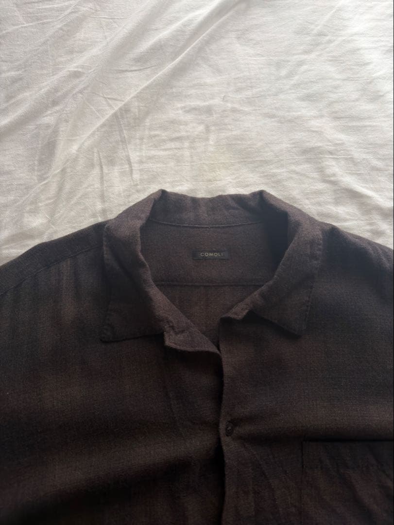 comoli コモリ 22AW オープンカラーシャツ チェックシャツ サイズ4