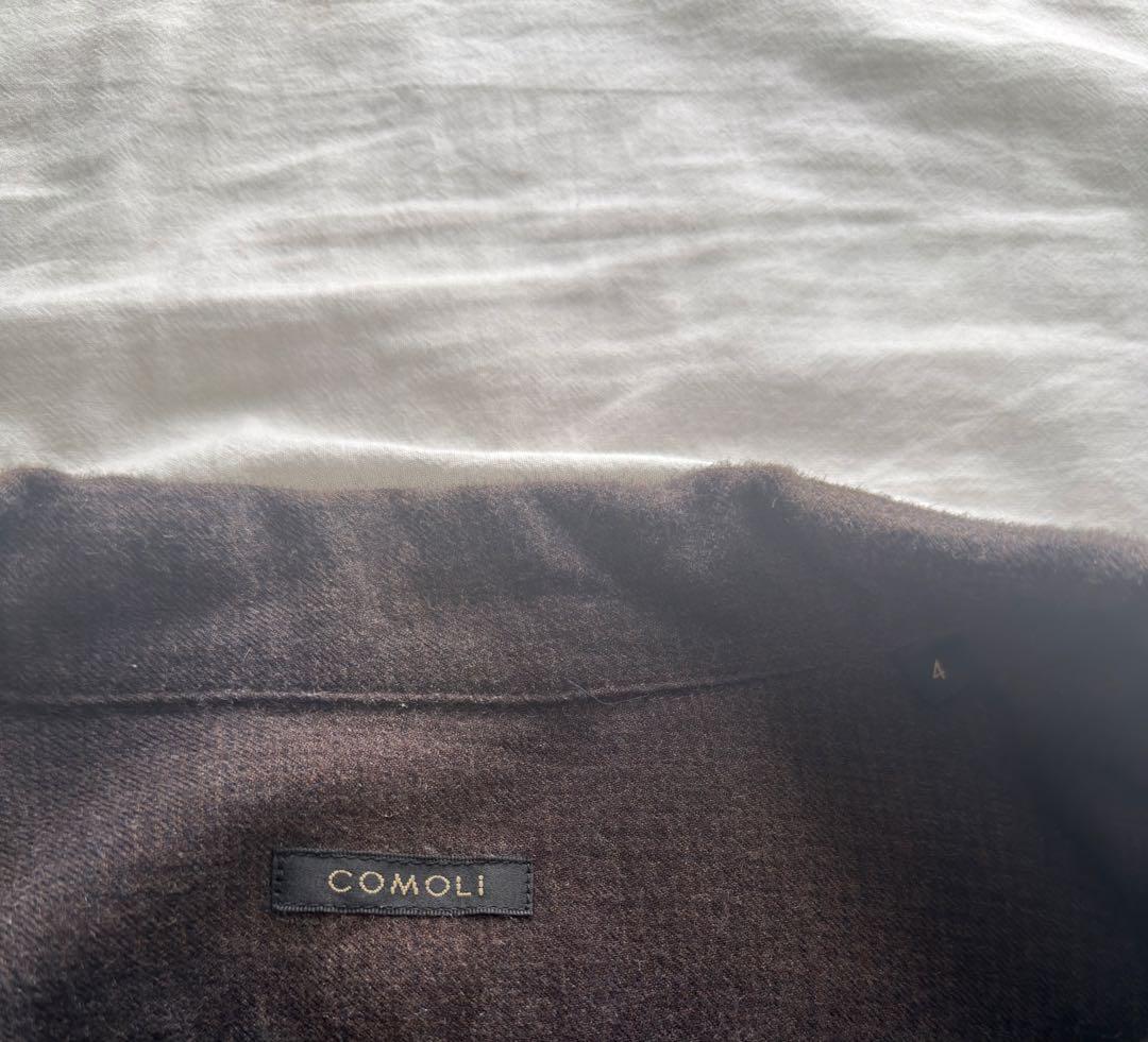 comoli コモリ 22AW オープンカラーシャツ チェックシャツ サイズ4