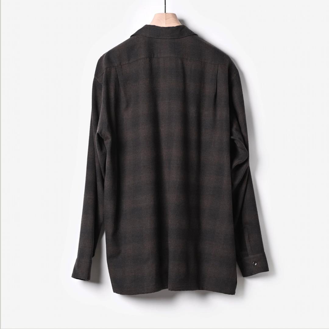 comoli コモリ 22AW オープンカラーシャツ チェックシャツ サイズ4