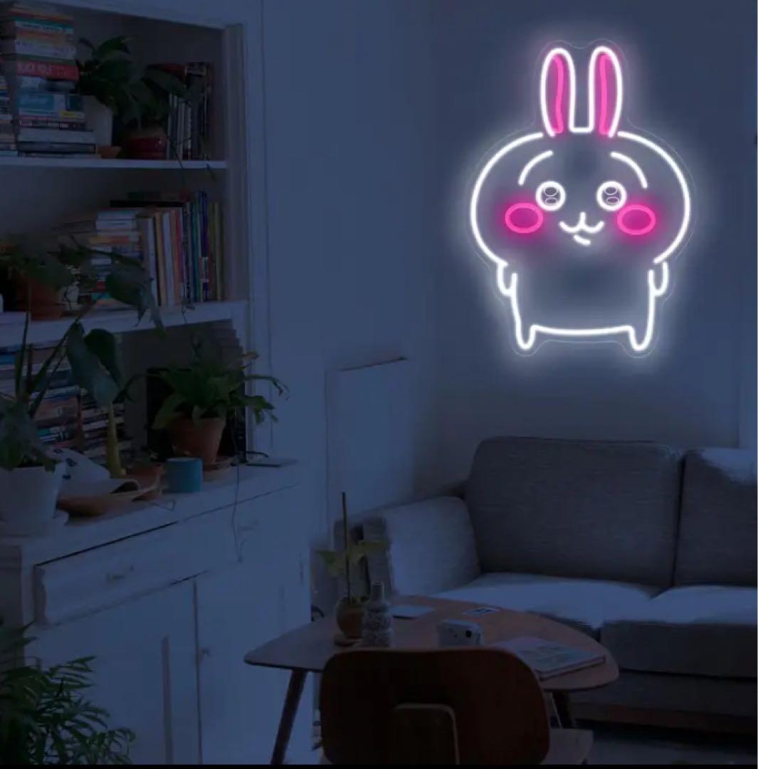 ネオンサイン　うさぎ　LED ライト　ちいかわ　USB給電　壁掛け　かわいい
