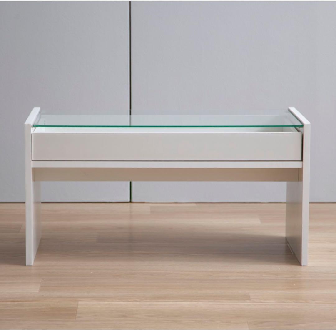 【新品 送料無料】ガラス天板センターテーブル【幅75cm】　全2色　ローテーブル