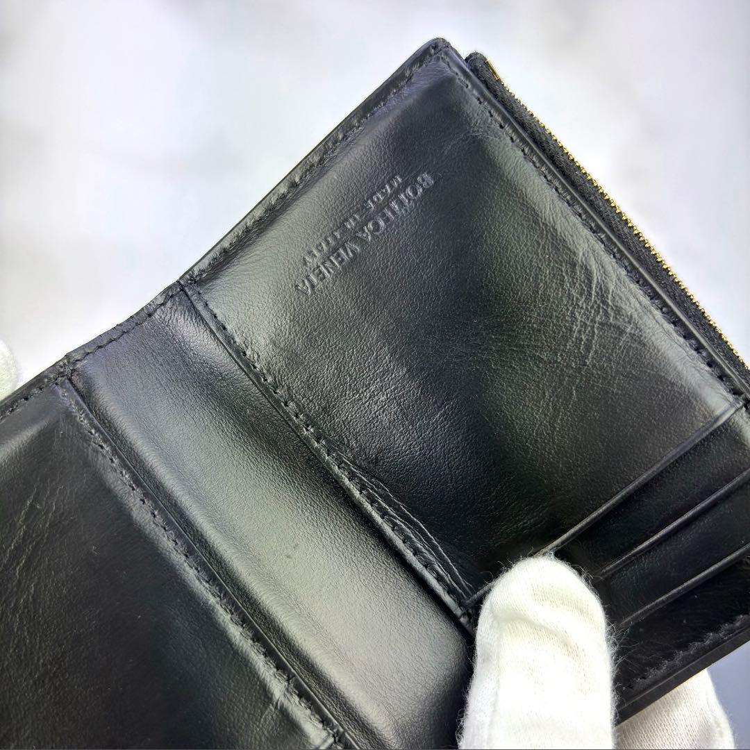 【極美品✨】BOTTEGA VENETA ブラック 3つ折り 財布 カセット