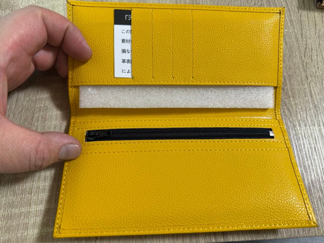 皇居財布　牛革　金運上昇　イエロー　長財布