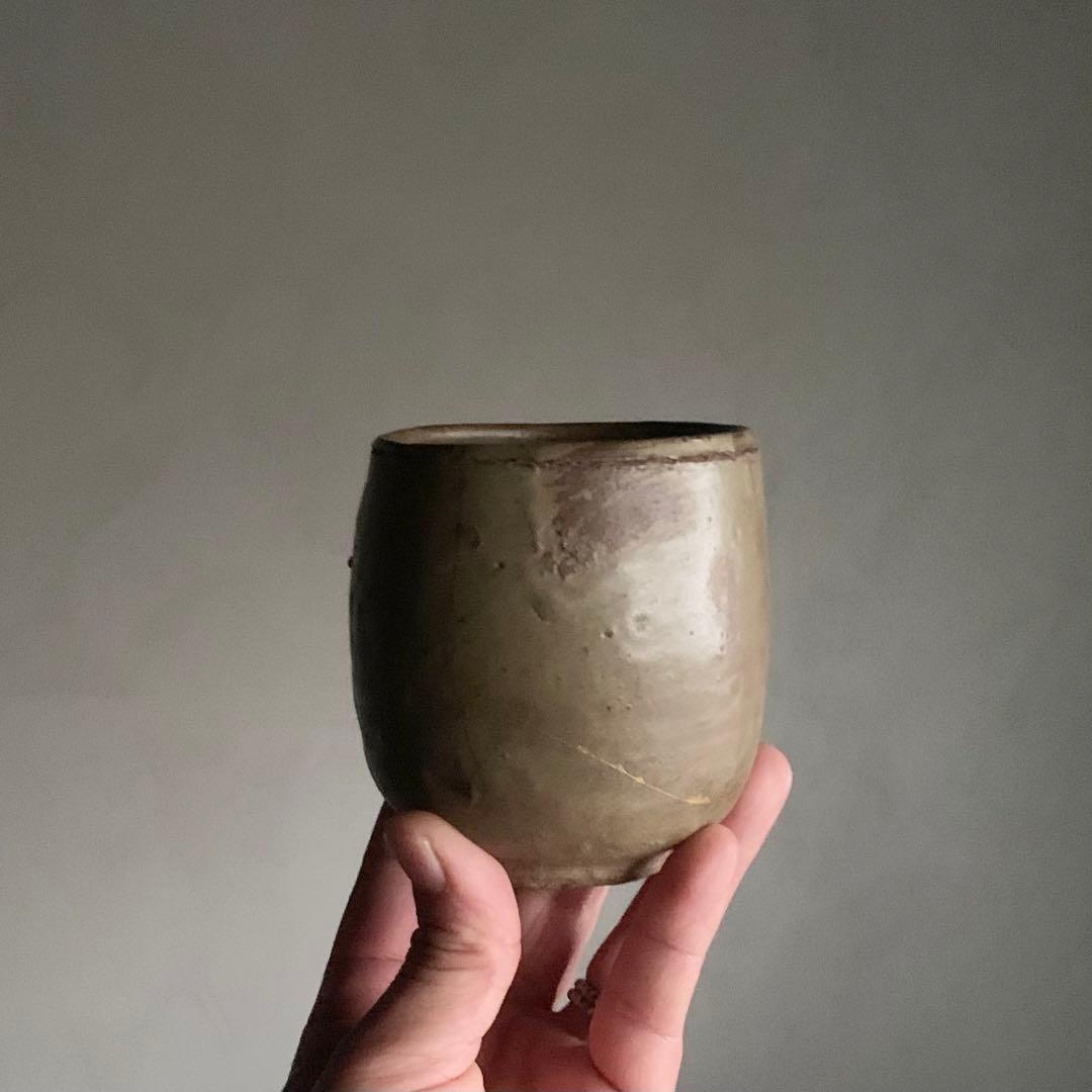 高麗 青磁 灰釉 筒茶碗 茶道具 古美術 古道具 アンティーク