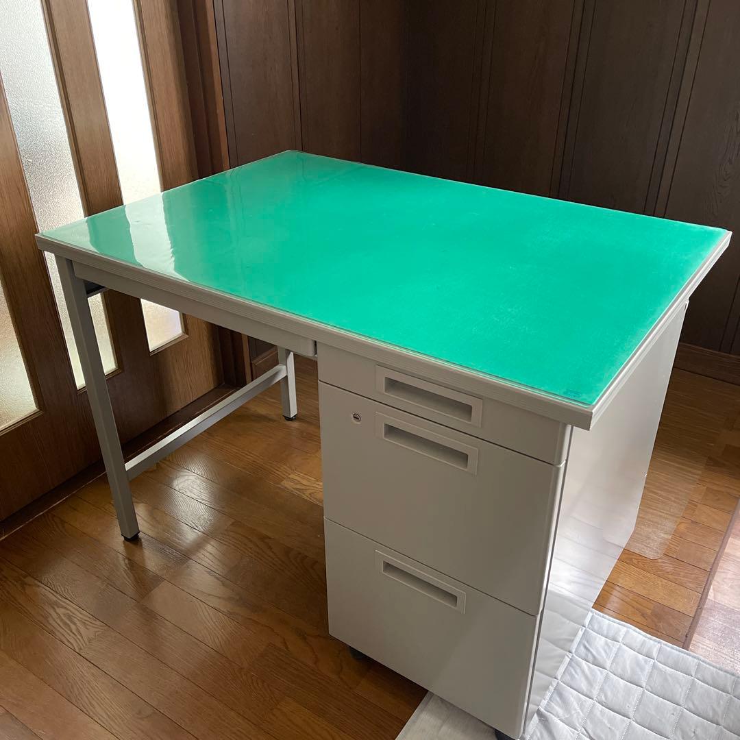 値下げ★コクヨ　事務机　片袖デスク オフィスデスク & デスクマット　鍵無し