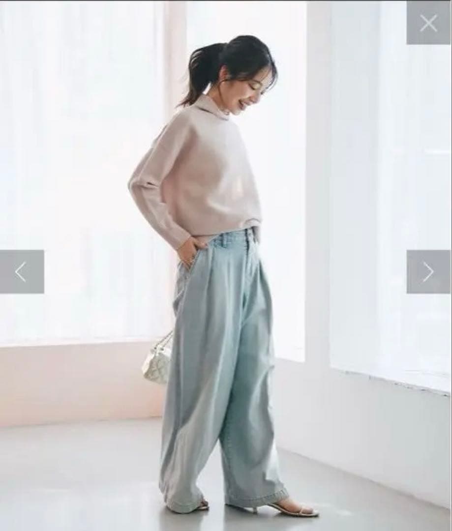 【名品】ウール100ボトルネックニット　ラブティックボンボン