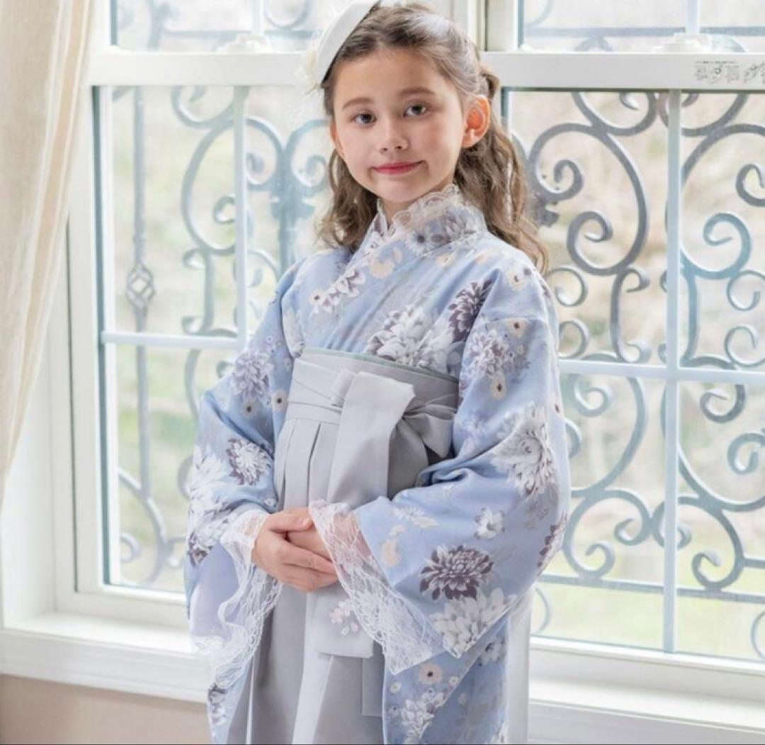 キャサリンコテージ キッズ ダリアエクア×灰色袴セット