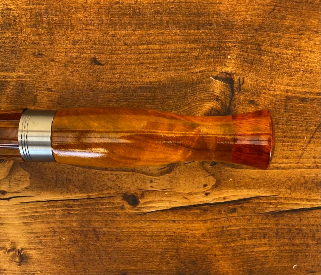 ウッドグリップ　トラウトロッド　ウッドリールシート　ロッドビルディング　黄金樟