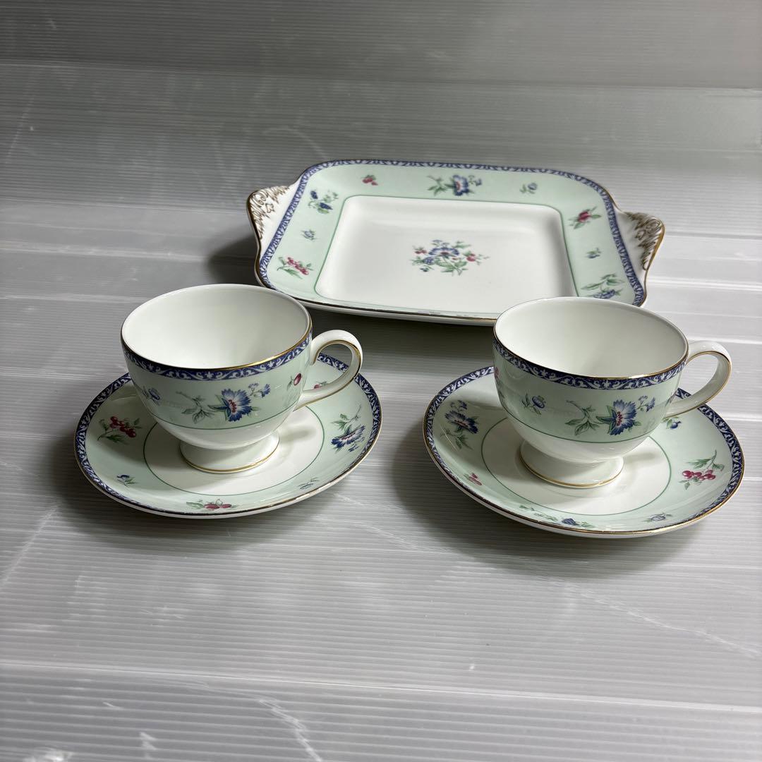  MEADOW FIELD コーヒーカップ2客　四角皿