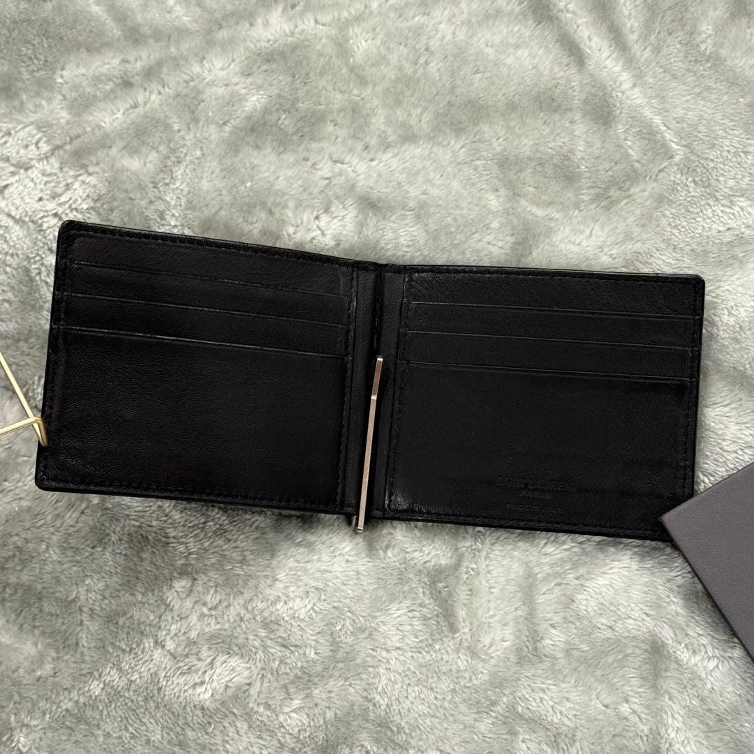 ⭐️未使用級⭐️ 　サンローラン　マネークリップ　クロコ型押し　シルバー金具