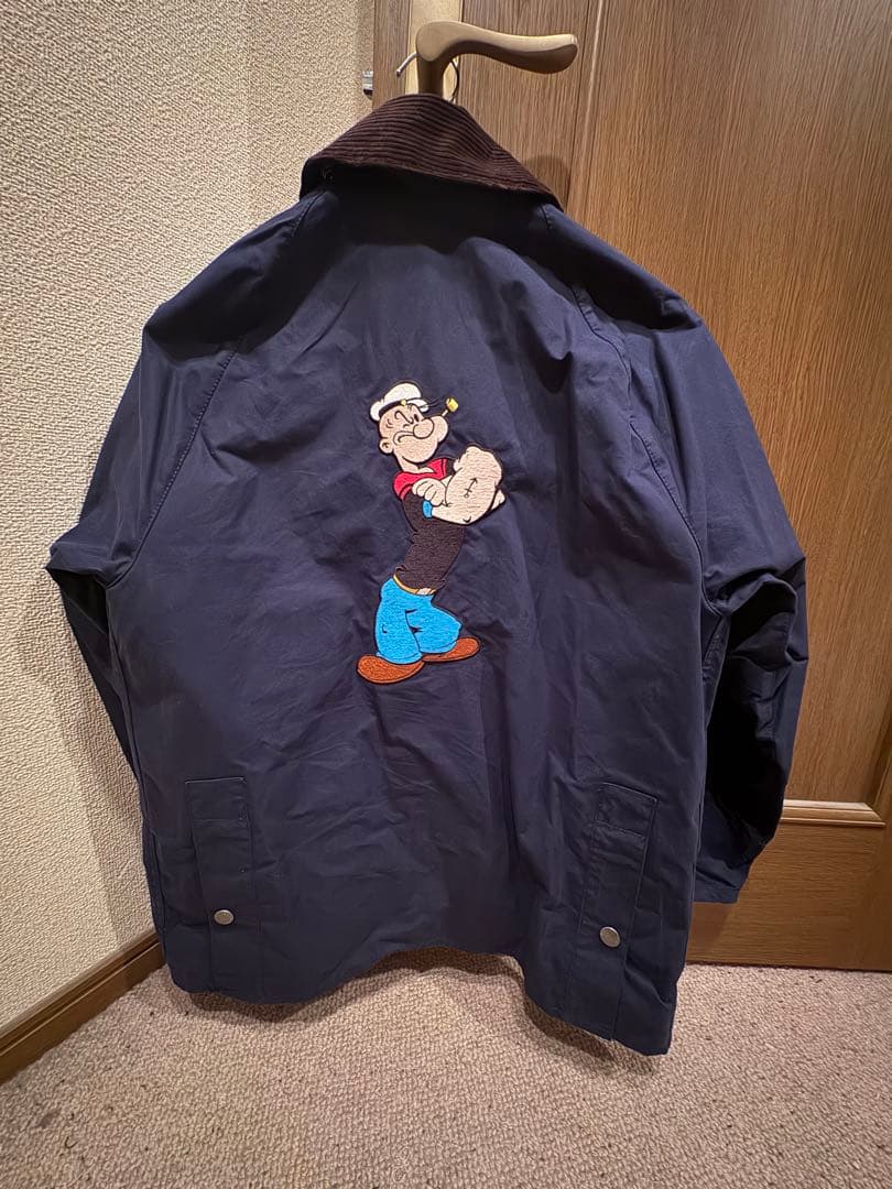 NOAH Barbour ポパイ刺繍ジャケット S ネイビー