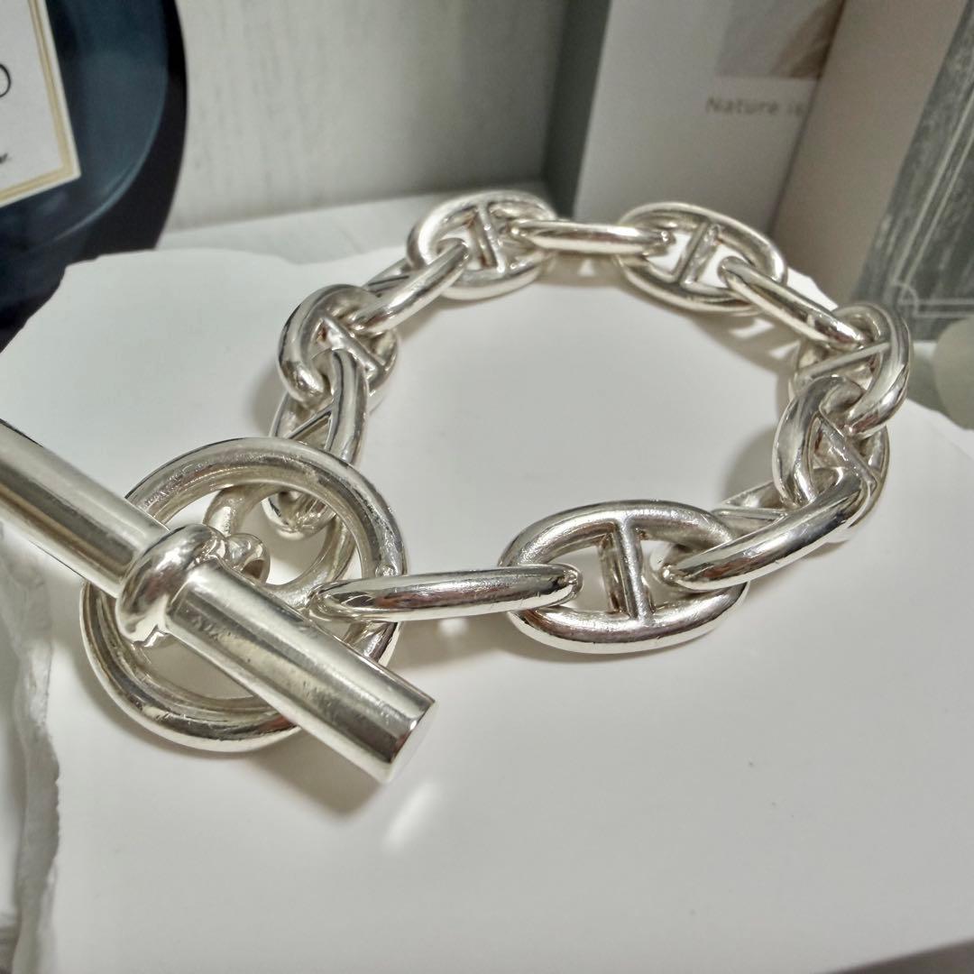 HERMES エルメス シェーヌダンクル 925 ブレスレット GM 12コマ