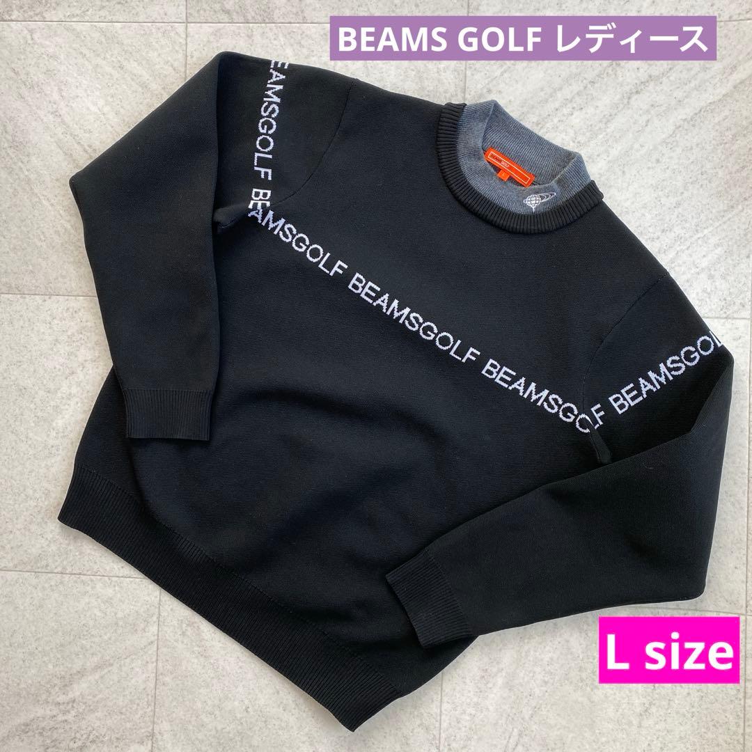 BEAMS GOLF 襟付きロゴ　ジャガードニット　サイズ：Ｌ